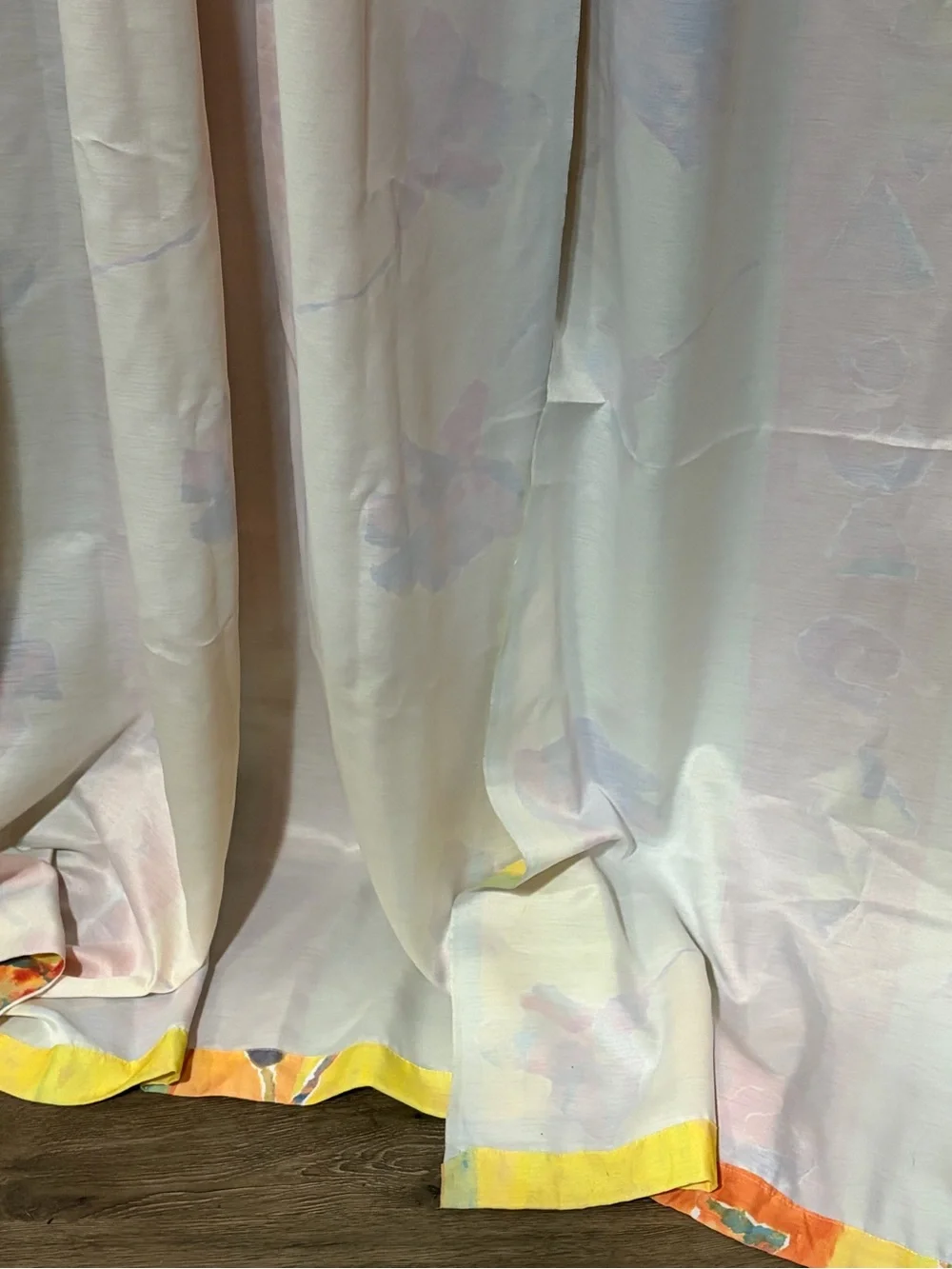 Hand-Sewn Watercolor Floral Single Panel Curtain — Unhemmed - Picture 2 of 12